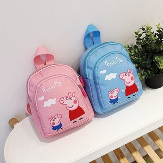 Ba Lô Mini Vải Canvas In Hình Chú Heo Ngộ Nghĩnh Đáng Yêu Cho Bé Mẫu Giáo