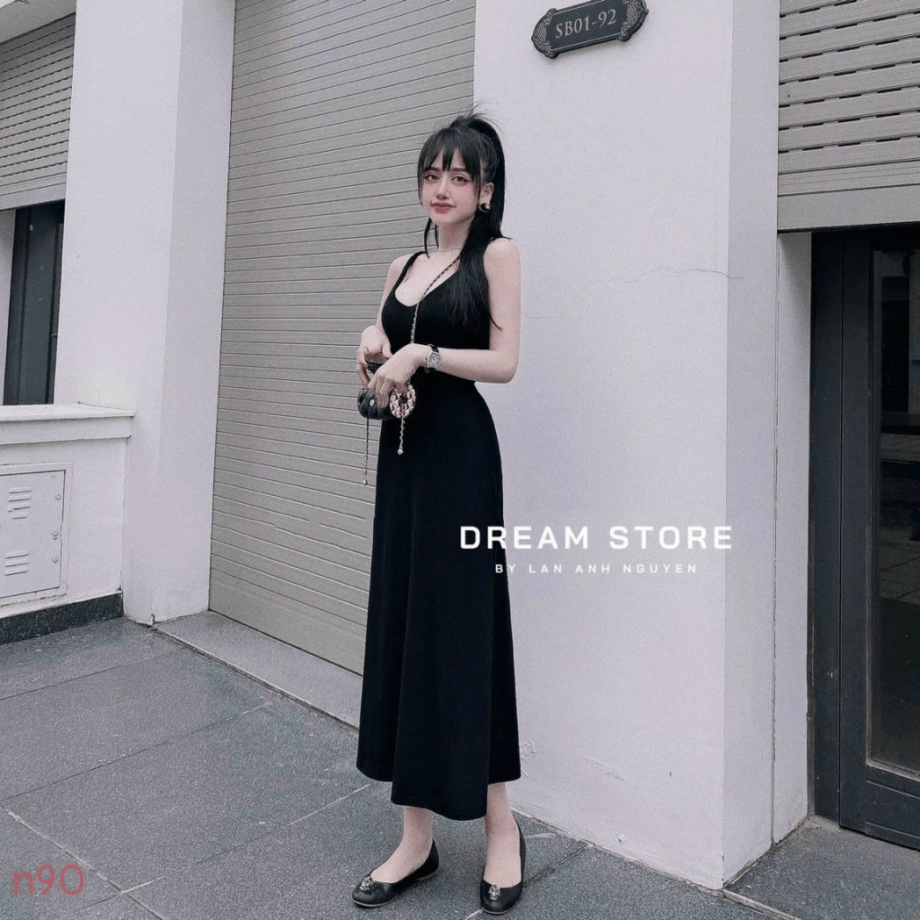 (FREE SHIP) ĐẦM BORIP HAI DÂY DÁNG DÀI TÔN BODY HHP