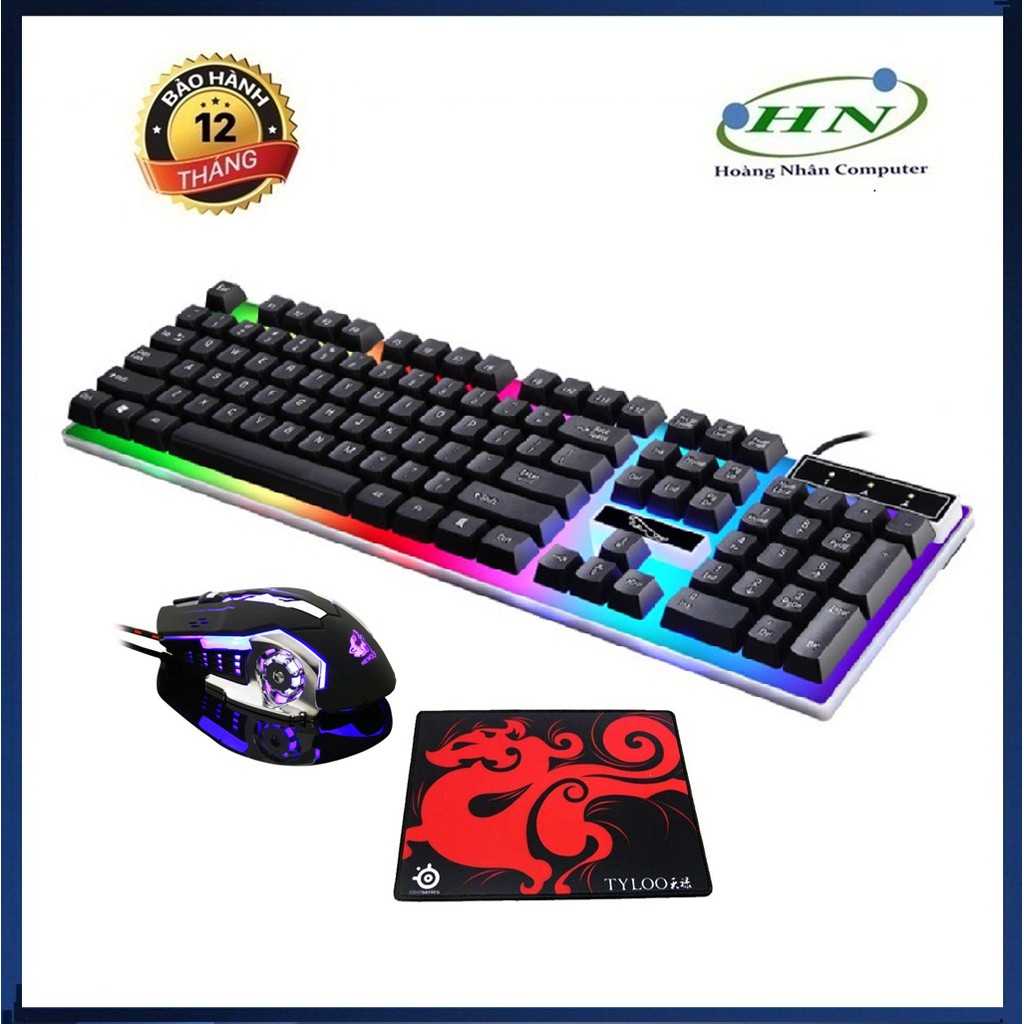 BỘ BÀN PHÍM G21 GAME VÀ CHUỘT X9 LED 7 MÀU + TẶNG LÓT TYLOOS