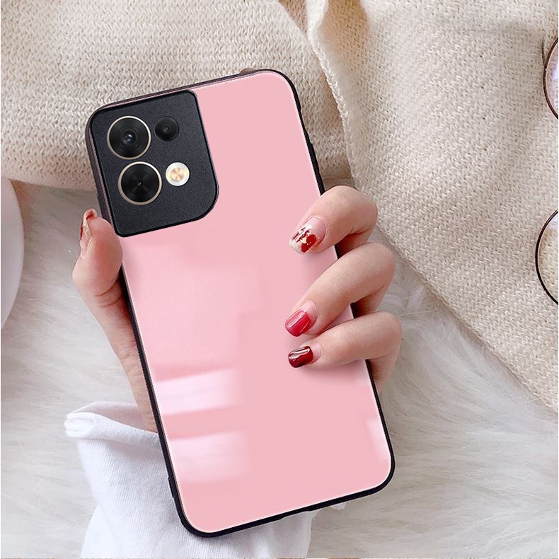 Ốp Lưng OPPO RENO 8 4G, RENO 8 5G, RENO 8Z 5G Mặt kính gương sáng bóng cao cấp