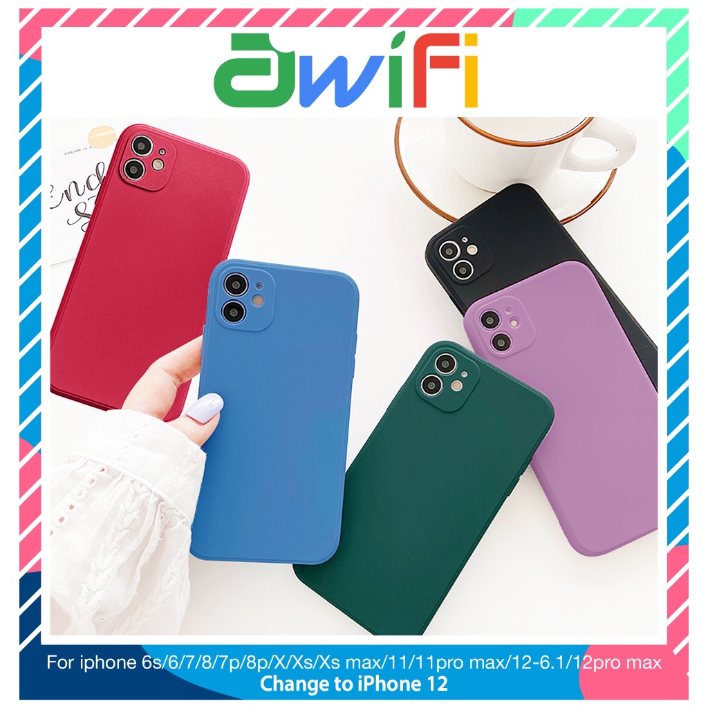 Ốp lưng iphone silicon cạnh vuông Táo lót nỉ (2) 6/6splus/7/7plus/8/8plus/x/11/12/pro/max/plus/promax - Sale Sốc X5-7