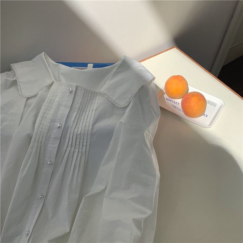 Áo Sơ Mi Cổ MảNh Tay DàI PhốI Ren Phong CáCh Pháp 56644