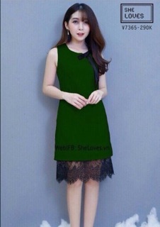 Đầm suông ren lai