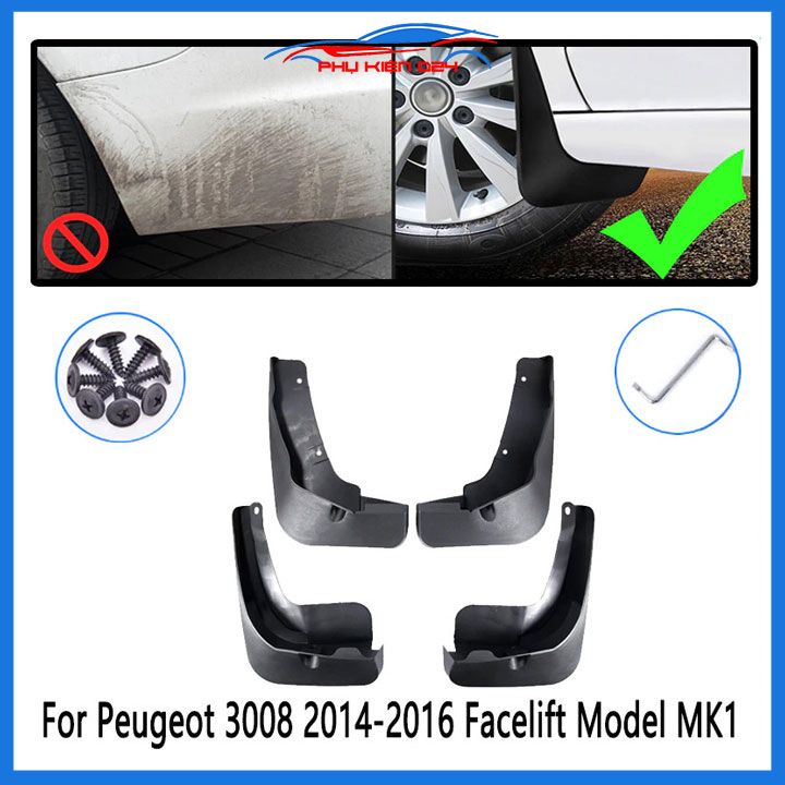 Bộ 4 chắn bùn Peugeot 3008 2014-2015-2016 chuẩn theo xe