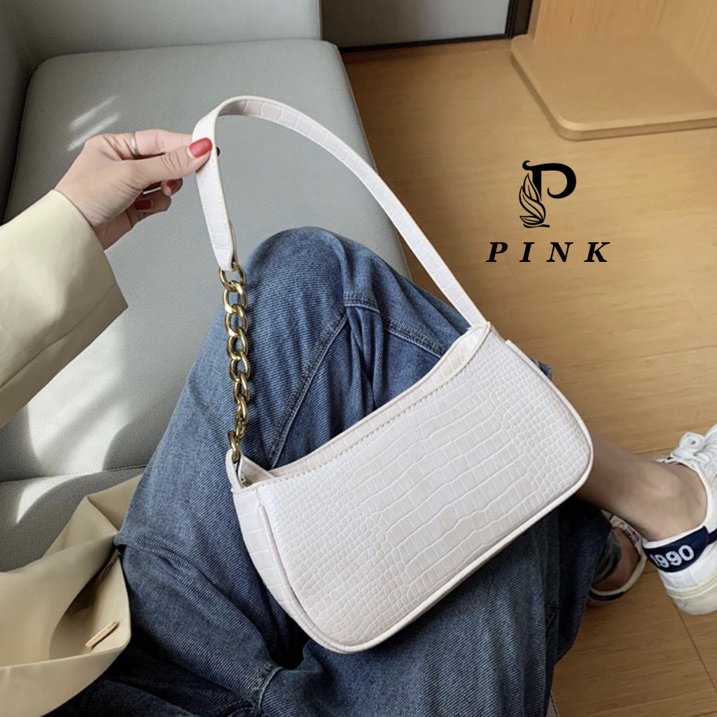 Túi kẹp nách nữ xích nối, Túi xách nữ da mềm sống ảo dễ thương P02 - PINK SHOP | BigBuy360 - bigbuy360.vn