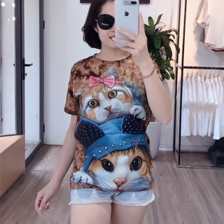 Áo phông 3D Thái Mèo nơ cực hott