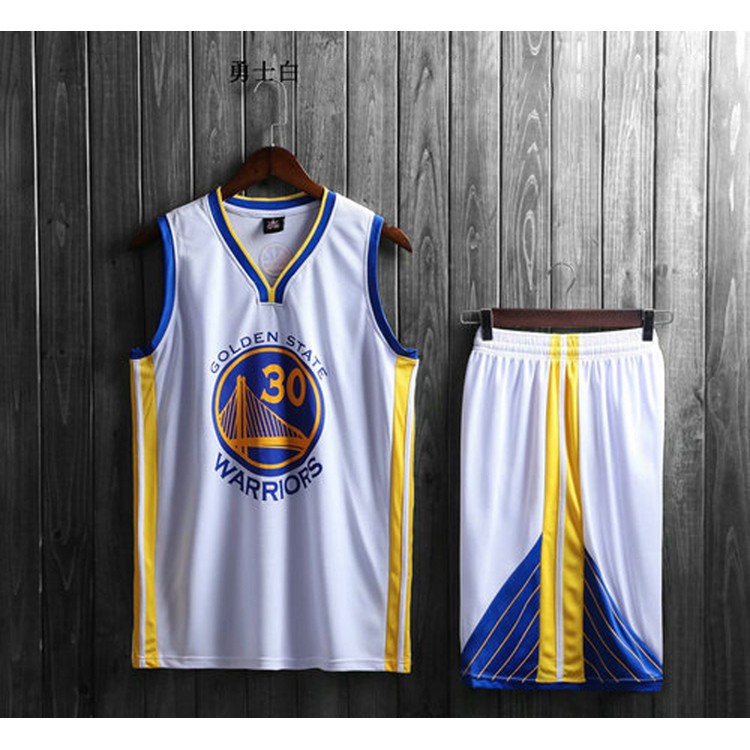 Bộ Quần Áo Bóng Rổ Gold State Warriors 30 Stephen Curry Cho Nam