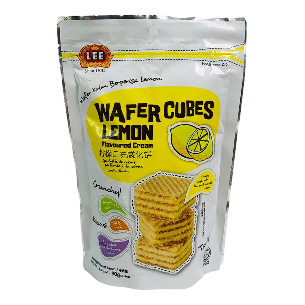 [HÀNG NHẬP KHẨU] Bánh Xốp Kem Wafer Cubes Lee Hương Chanh 90g
