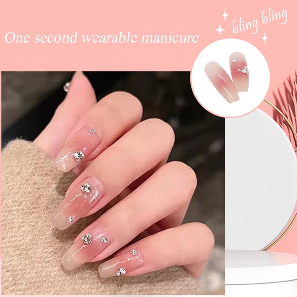 Bộ 24 móng tay giả hình trái tim sáng tạo bắt mắt