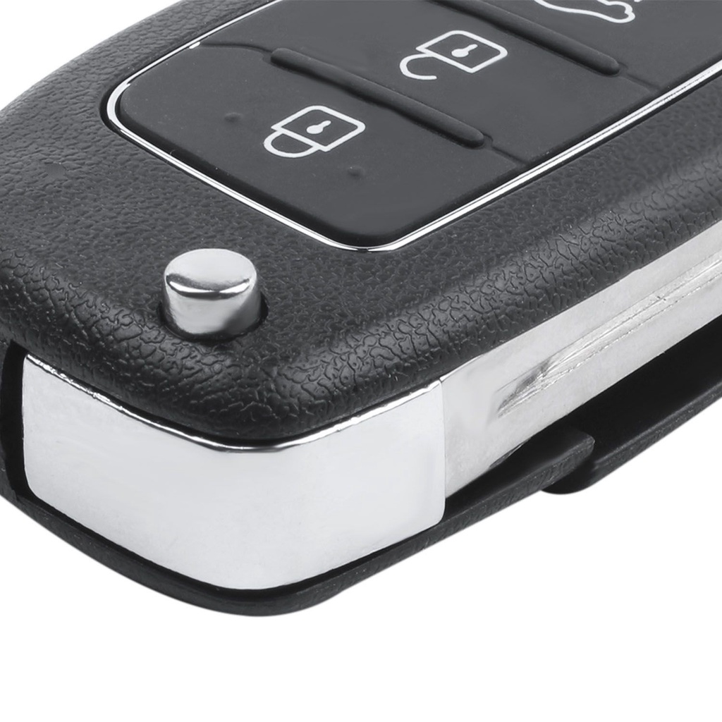 Flip Key Shell fit for HYUNDAI ix45 Santa Fe Remote Key Case Fob 3-Button Black