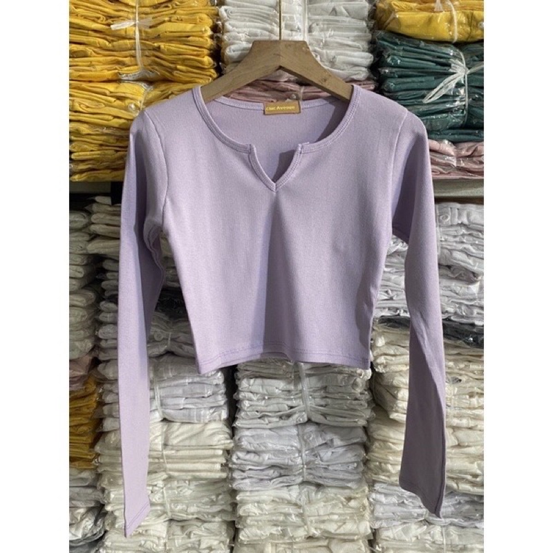Áo Tay Dài Croptop body cổ V