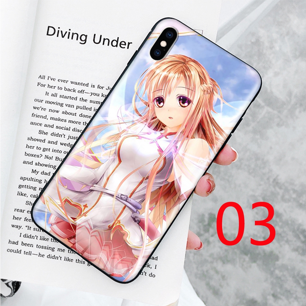 Ốp điện thoại silicon dẻo in hoạt hình Sword Art Online Asuna cho iPhone 5 5S 6 6S Plus 7 8 SE X XR XS Max