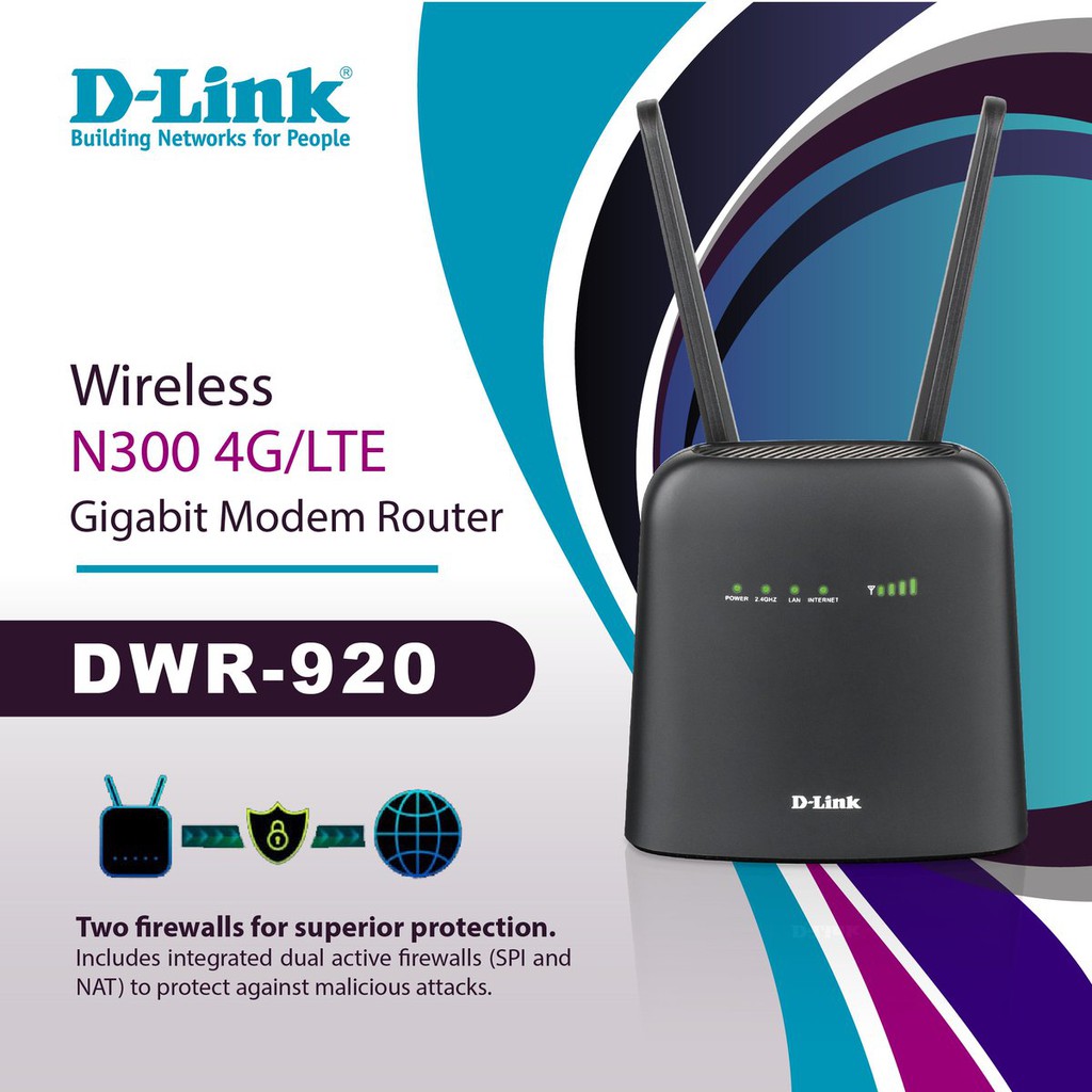 Bộ phát wifi 4G LTE Wireless N300 DLink DWR-920 300mbps , 2 râu Anten , 3 cổng LAN