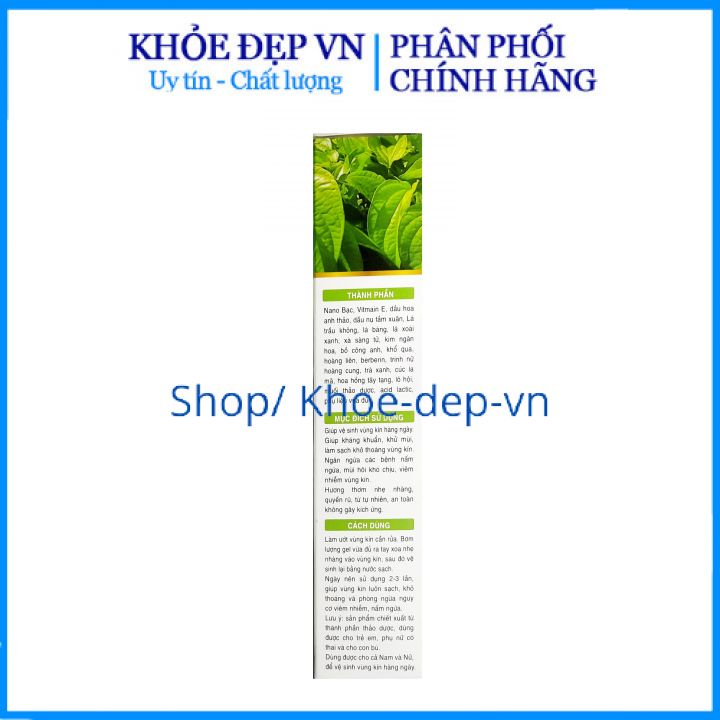 Dung dịch vệ sinh thảo mộc trầu không trà xanh làm hồng, se khít, hết nấm, phòng và hỗ trợ điều trị viêm - Chai 150ml