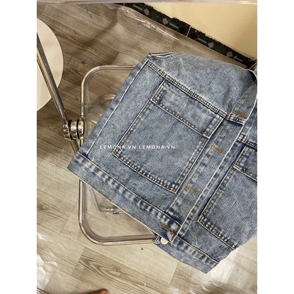 Áo Khoác Gile Bò Unisex Nam Nữ Áo Gile Denim Dáng Rộng Có Túi Cổ Bẻ Cá Tính | BigBuy360 - bigbuy360.vn