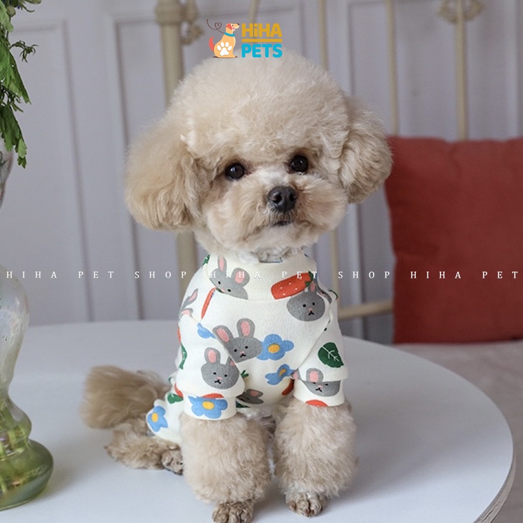 Quần Áo 4 Chân Cho Chó Mèo Cao Cấp Quần Áo Jump Cho Thú Cưng Thun Cotton Ấm Áp Mặc Ngủ Hihapet.
