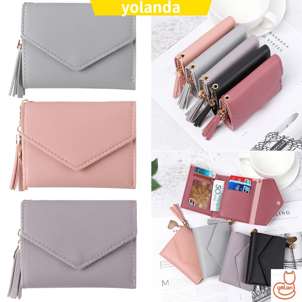 Ví da nữ có khóa kéo thời trang