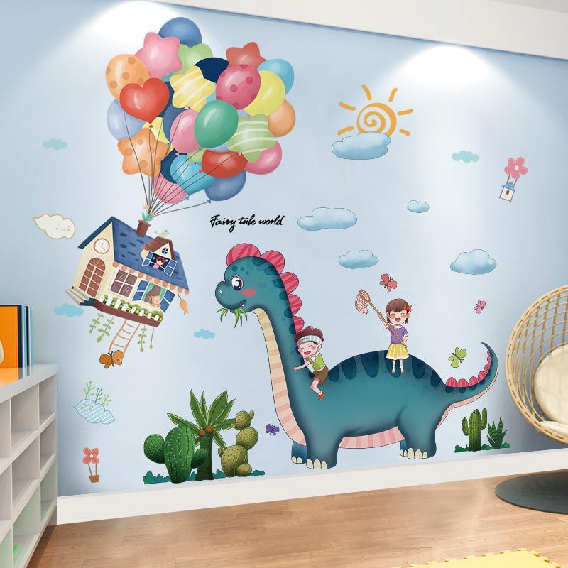 Miếng Dán Tường Trang Trí Hình Khủng Long Đáng Yêu