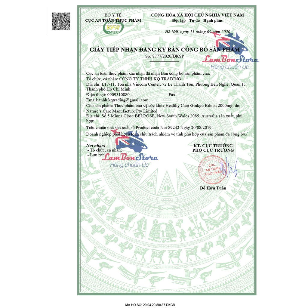 Bổ Não Úc Ginkgo Biloba 2000 Healthy Care 100 viên - Xuất xứ Úc | BigBuy360 - bigbuy360.vn