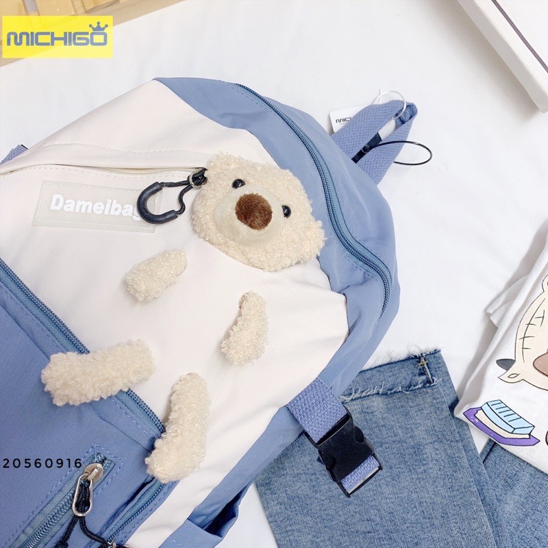 Balo ulzzang + gấu teddy