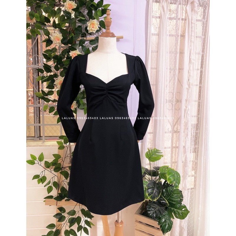 Đầm dự tiệc bigsize tay dài dún ngực chất đẹp Laluas