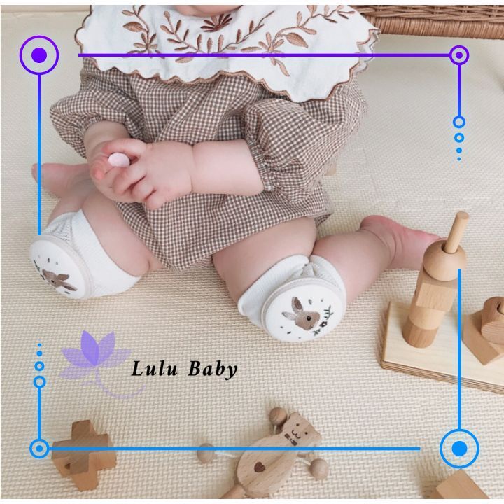 Bọc Bảo Vệ Đầu Gối Cho Bé Tập Bò Cao Cấp Phong Cách Hàn Quốc