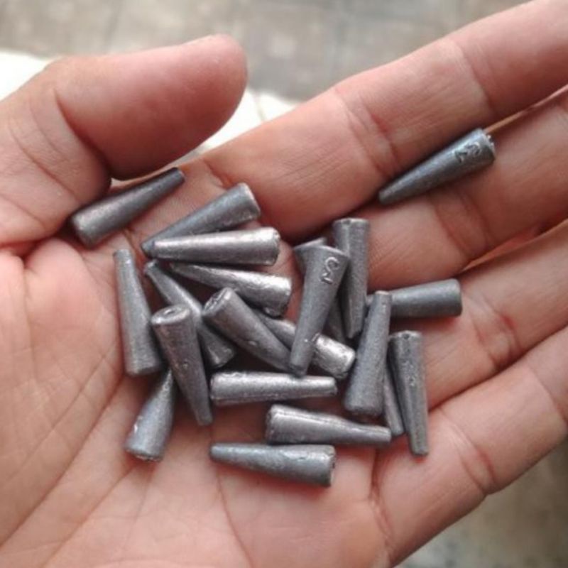 Chì nhọn xuyên tâm câu cá , chì nón size từ 1g-50g