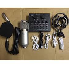 Combo sound v8 và mic bm800 tặng tai nghe(3 món)
