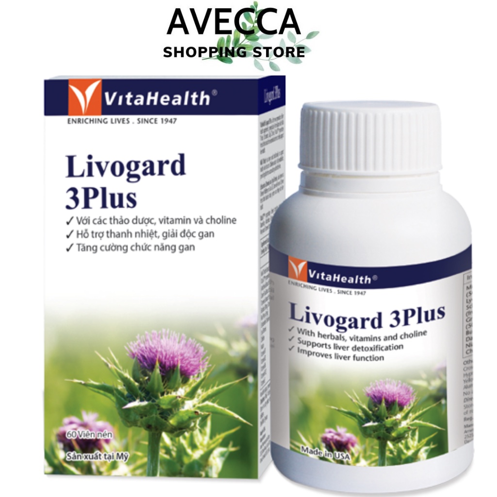 Viên Uống Tăng Cường Chức Năng Gan, Bảo Vệ Và Thải Độc Gan Vitahealth Livogard 3Plus - Hộp 60 Viên