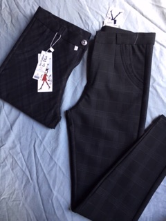 Quần cotton sọc dây kéo