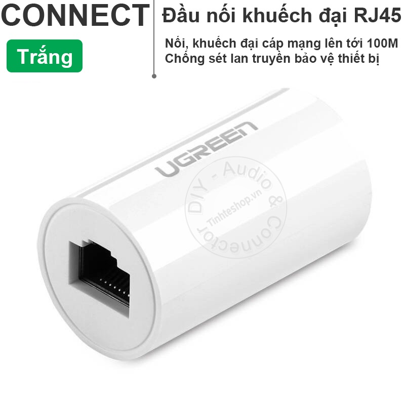 Đầu nối dây mạng CAT5 CAT6 CAT7 RJ45 khuếch đại và chống sét lan truyền Ugreen NW116 20391