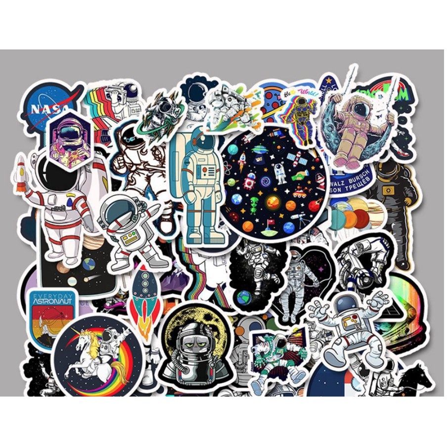 Set 10 Sticker dán trang trí xe mô tô/ván trượt/laptop/hành lý phong cách graffiti cá tính chống thấm nước