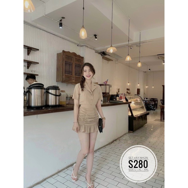 BIGSIZE Set váy nhún S280