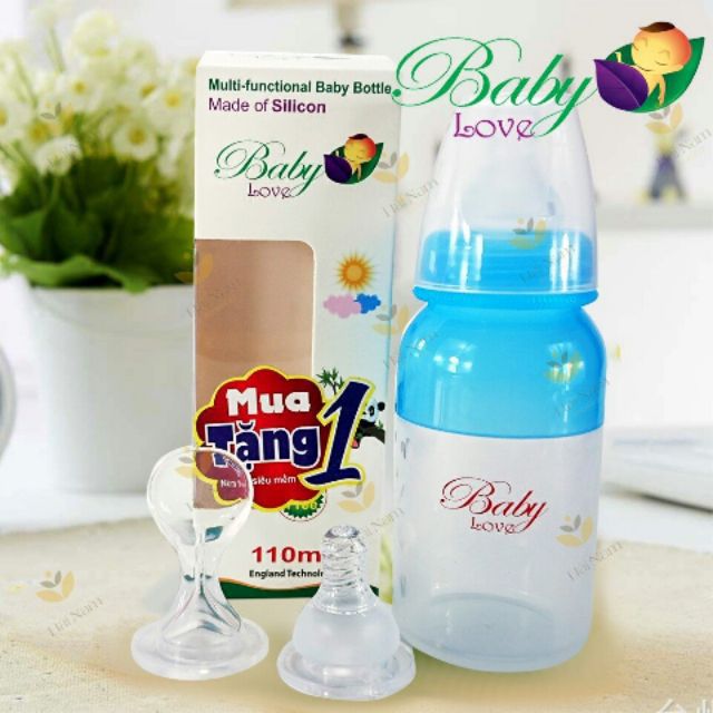 Bình sữa silicon 2 chức nnăngGB Baby / Baby Love 110ml- 150ml