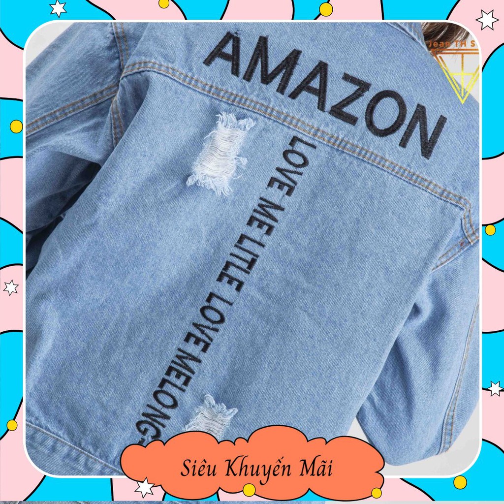 Áo khoác jean nữ Amazon thời trang, áo khoác bò nữ trẻ trung, năng động AKG7 sj183okez9