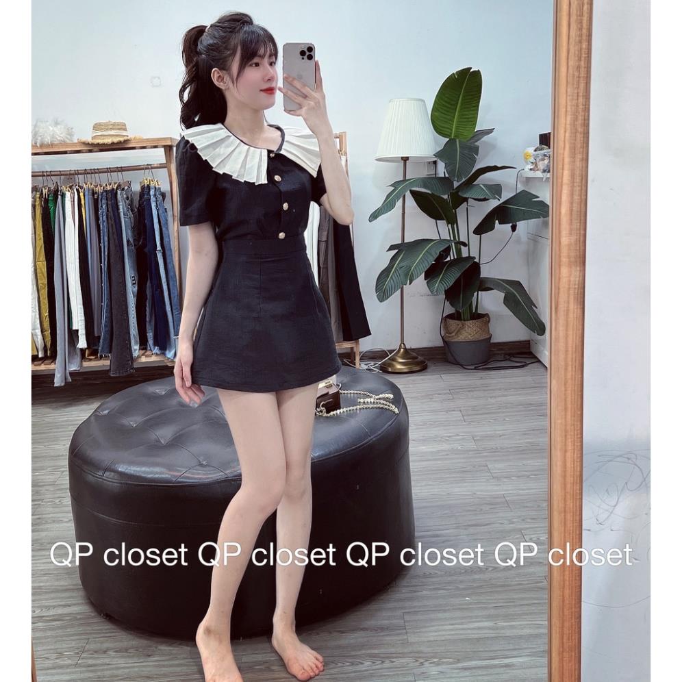 [ 𝐅𝐑𝐄𝐄 𝐒𝐇𝐈𝐏 ]  SET SƠ MI BÈO XẾP LI CHÂN VÁY NGẮN CHỮ A