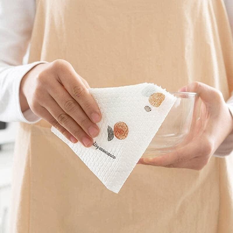 Set 2 Cuộn khăn vải không dệt đa năng họa tiết hoạt hình xinh xắn