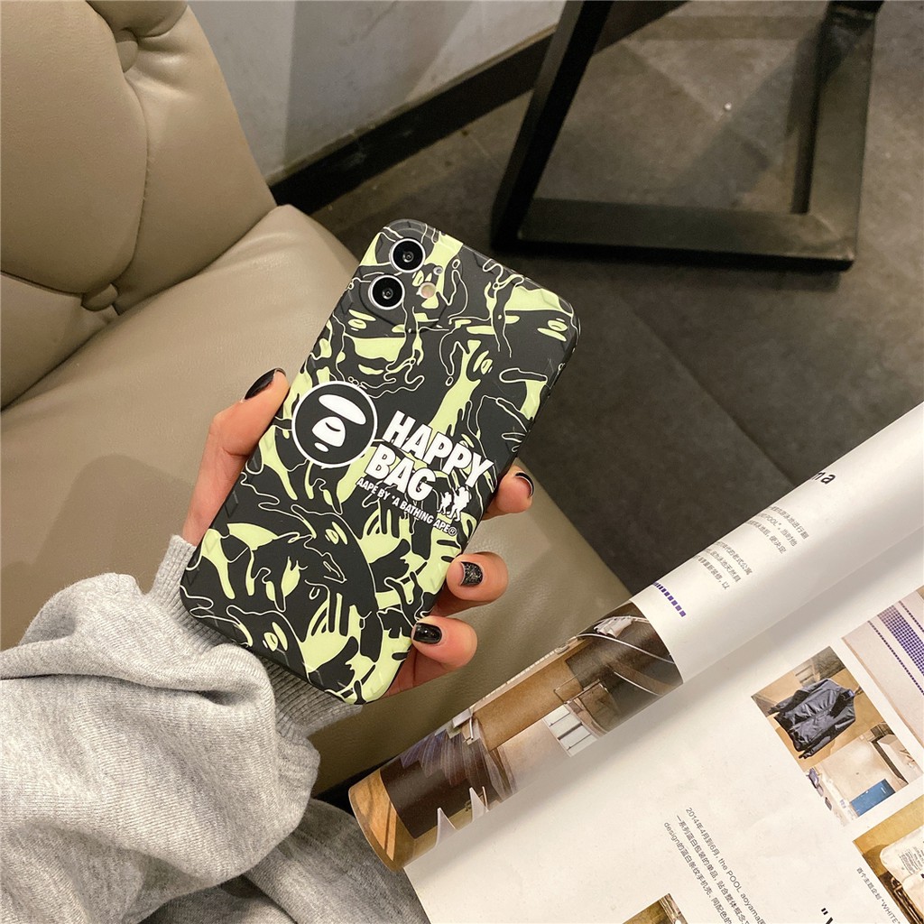 Ốp lưng nhựa dẻo hình logo BAPE cho IPhone12 Mini 11 PRO MAX 7/8plus SE2020 X/XS XR XSMAX