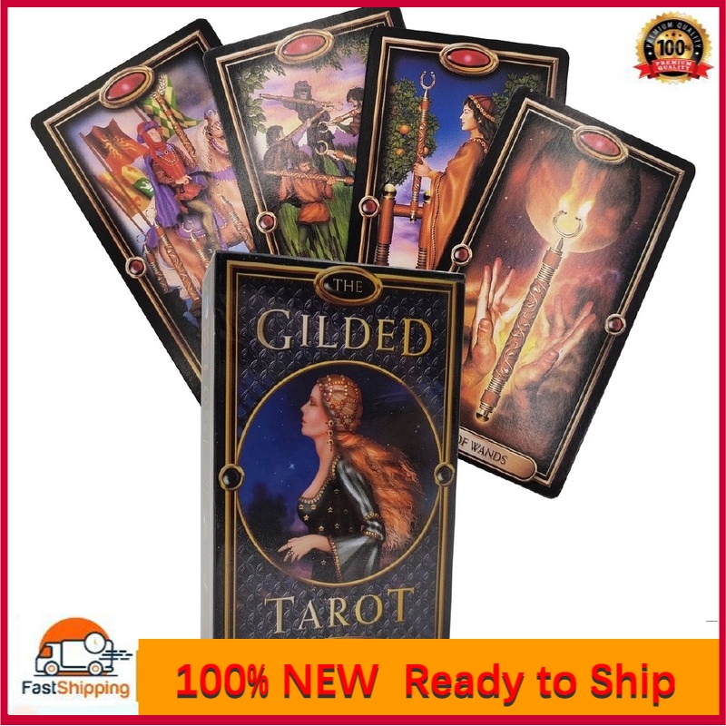 ❤Ready Stock！Fast!!❤Bộ bài Tarot The Gilded Tarot Card Party Playing Card Games