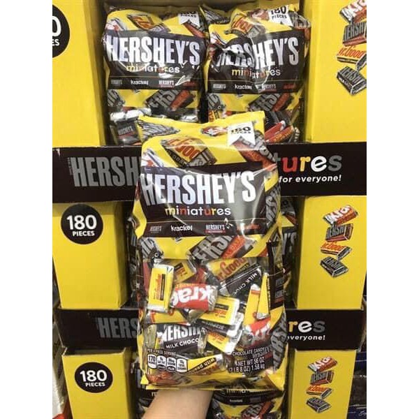 Kẹo Chocolate Hershey's Miniatures Mỹ 1.58kg (date 2022)
