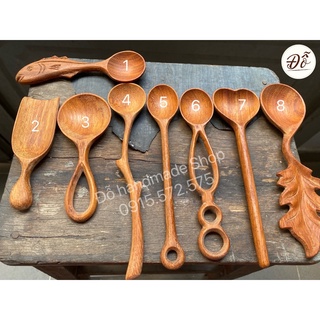 muỗng ( thìa) gỗ thiên nhiên dùng trong ăn uống, múc bột, decor, trang trí bàn ăn