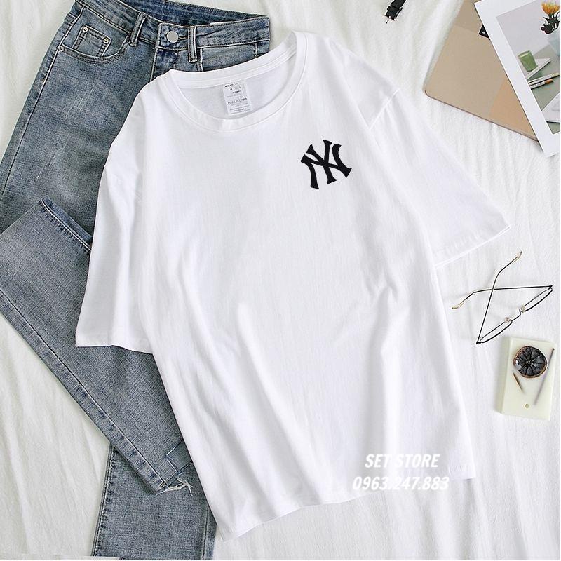 FREESHIP Áo thun form rộng tay lỡ unisex cổ tròn in chữ N.YĐEN,TRẮNG,VÀNG,HỒNG,TÍM,XANH-Setstore