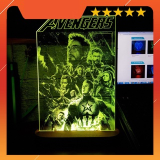 Đèn Led 3D 16 Màu ❤️FREESHIP❤️ Đèn Ngủ Trang Trí AVENGER ENDGAME MARVEL