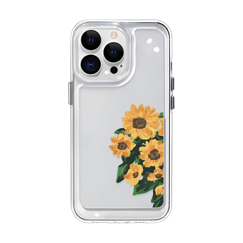 Ốp Điện Thoại Trong Suốt Hình Hoa Hướng Dương Cho iphone 14ProMax 14Plus 13 11 12 7Plus X XR