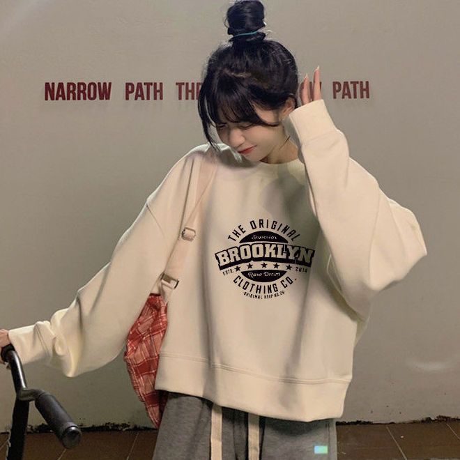 Áo Sweater Lông Cừu Ngắn Dày Dặn Dáng Rộng Phong Cách Hàn Quốc Thời Trang Mùa Đông Mới Cho Nữ