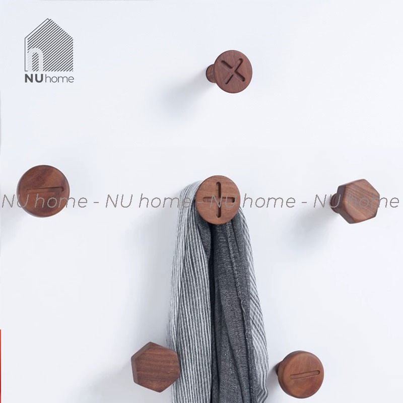 nuhome.vn | Móc gỗ treo đồ gắn tường hình Ốc Vít trang trí mảng tường đẹp