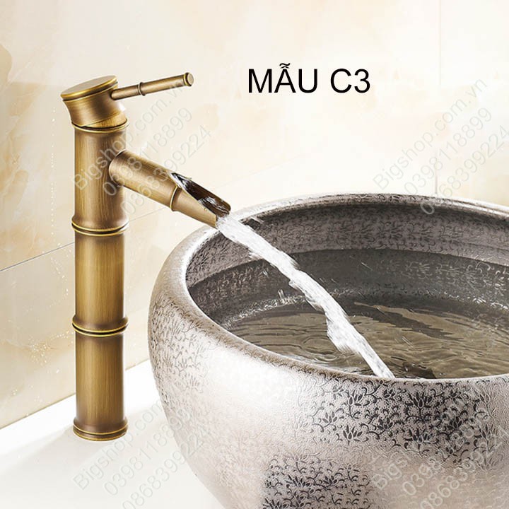 Vòi nước chậu Lavabo phong cách cổ điển loại nóng lạnh