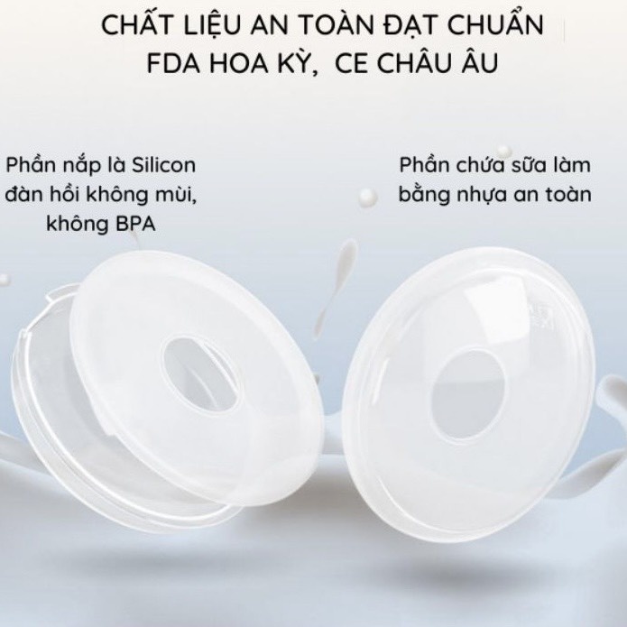 Hộp 2 phễu hứng sữa 2MAMA, chống tràn Cmbear chất liệu silicon an toàn cho mẹ và bé