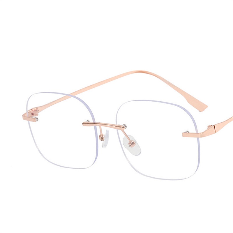 Mắt Kính Gọng Vuông Không Viền Chống Ánh Sáng Xanh Thời Trang Cao Cấp Cho Nữ và quà miễn phí