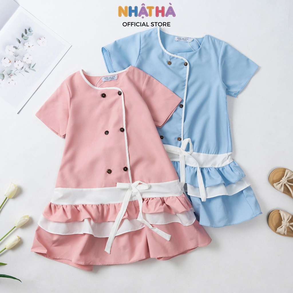 Váy Đôi Cho Bé Gái Và Mẹ NHẬT HÀ Chất Lụa Siêu Mát Size Đại Từ 12- 48kg